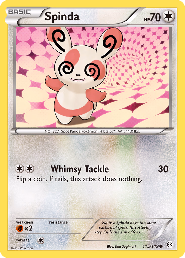 Spinda Pokemon card (115/149, Boundaries Crossed)