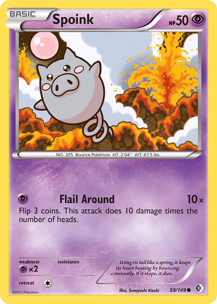 Spoink Pokemon card (59/149, Boundaries Crossed)