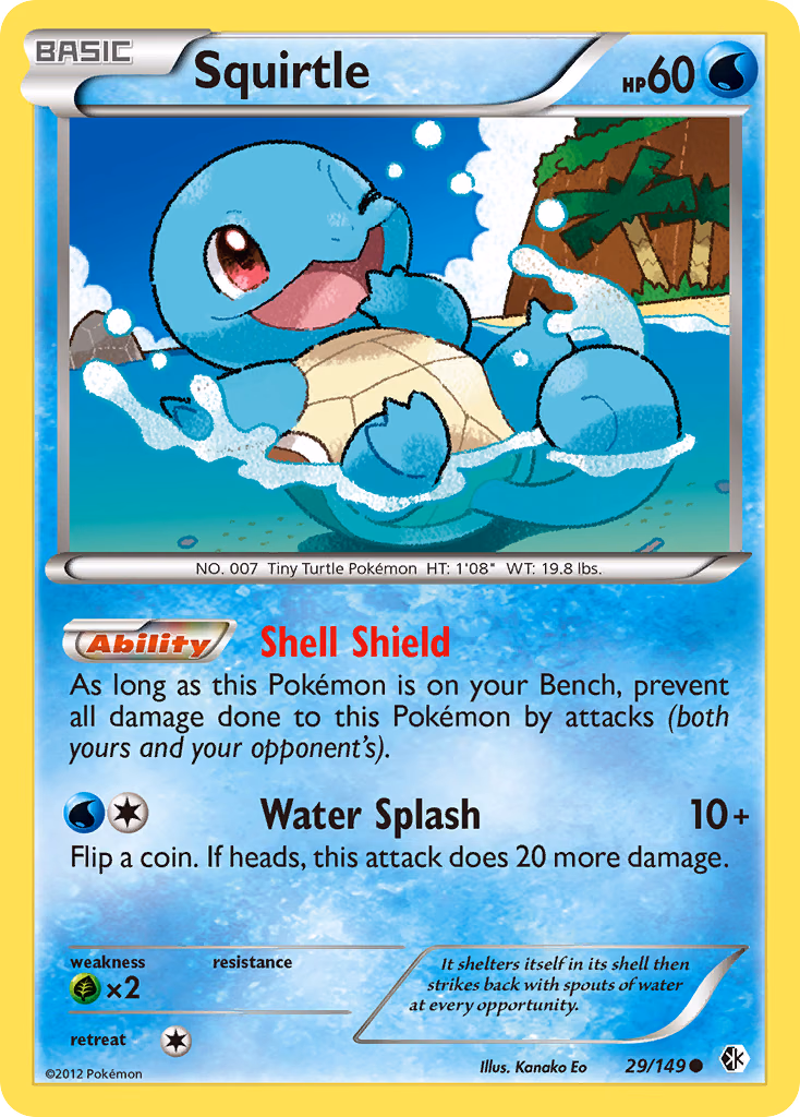 Squirtle Pokemon card (29/149, Boundaries Crossed)