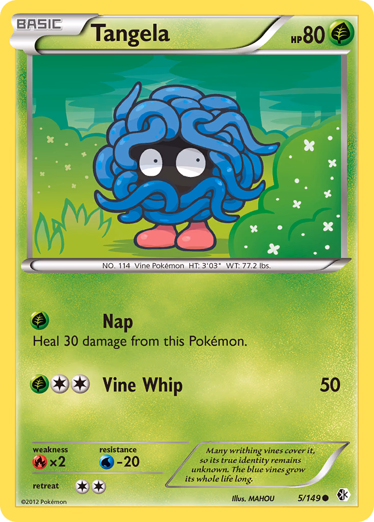 Tangela Pokemon card (5/149, Boundaries Crossed)