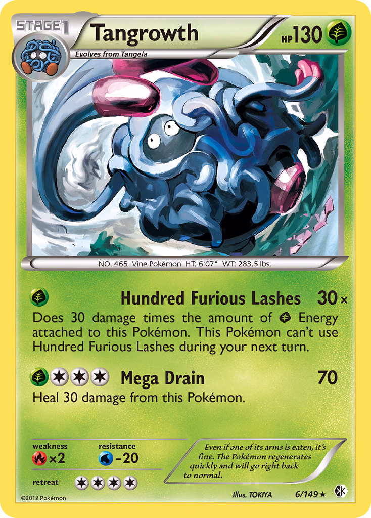 Tangrowth Pokemon card (6/149, Boundaries Crossed)