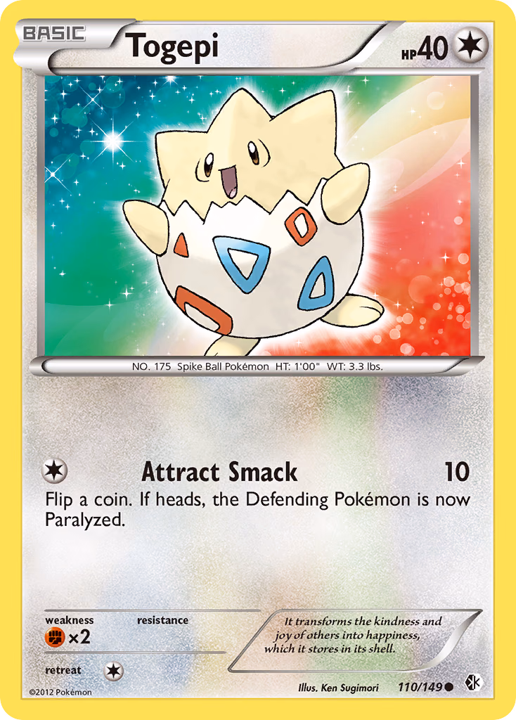 Togepi Pokemon card (110/149, Boundaries Crossed)