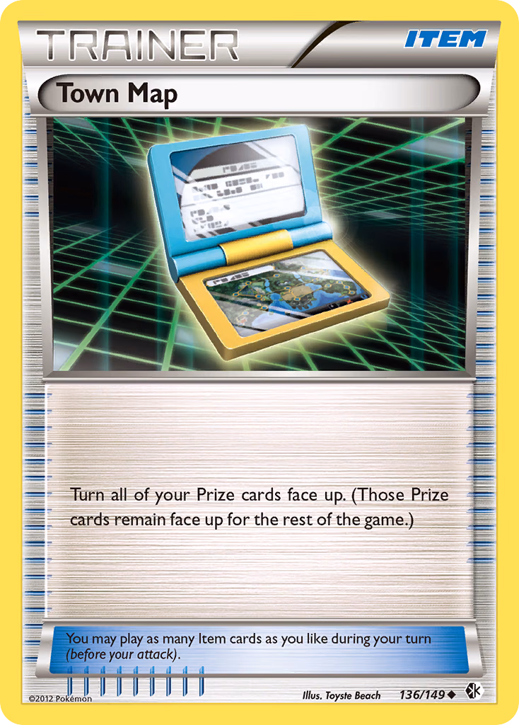 Town Map Pokemon card (136/149, Boundaries Crossed)