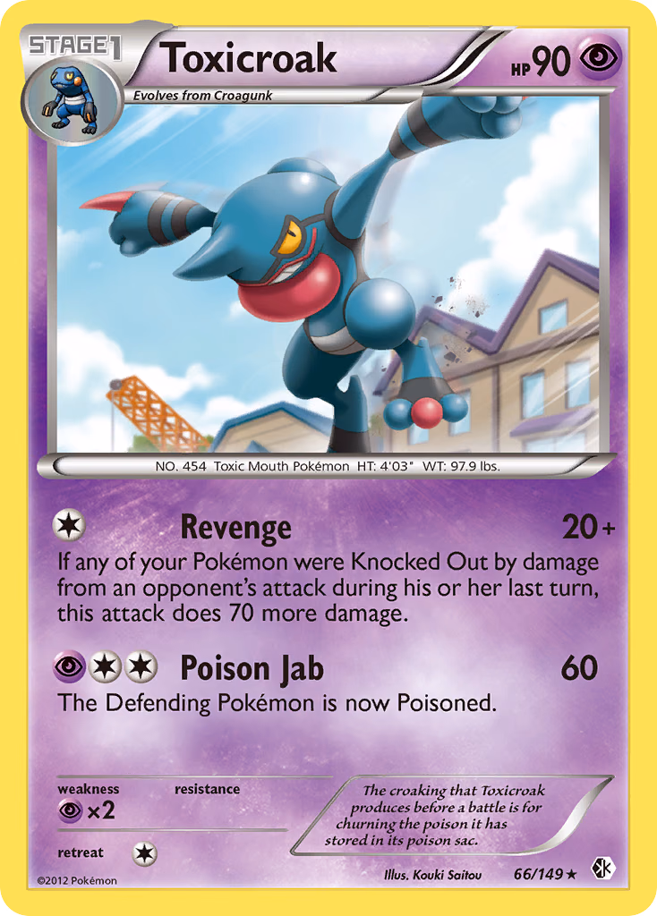 Toxicroak Pokemon card (66/149, Boundaries Crossed)