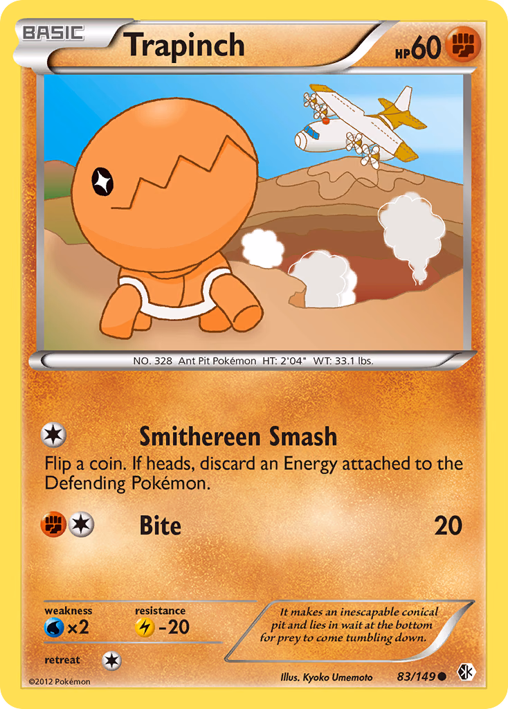 Trapinch Pokemon card (83/149, Boundaries Crossed)