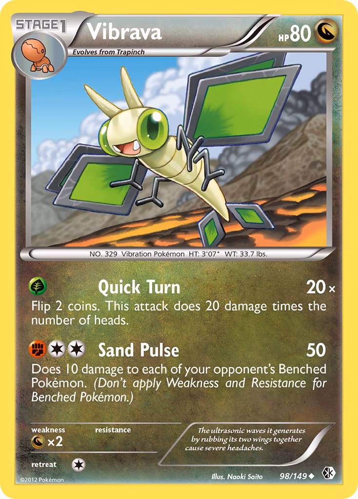 Vibrava Pokemon card (98/149, Boundaries Crossed)
