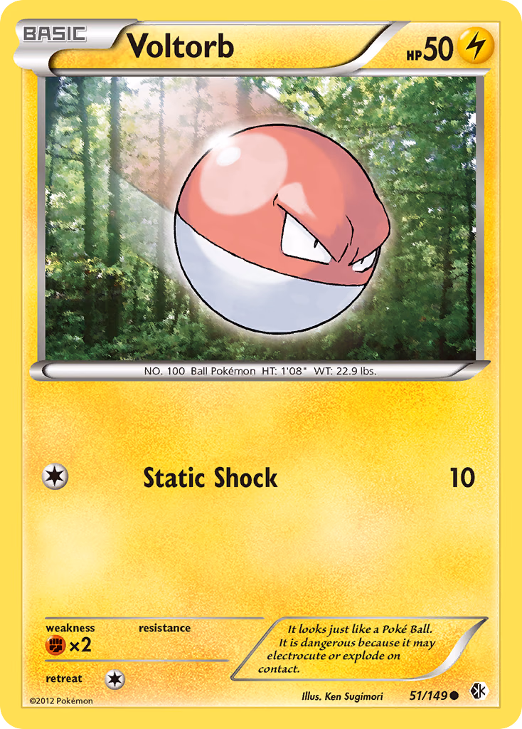 Voltorb Pokemon card (51/149, Boundaries Crossed)