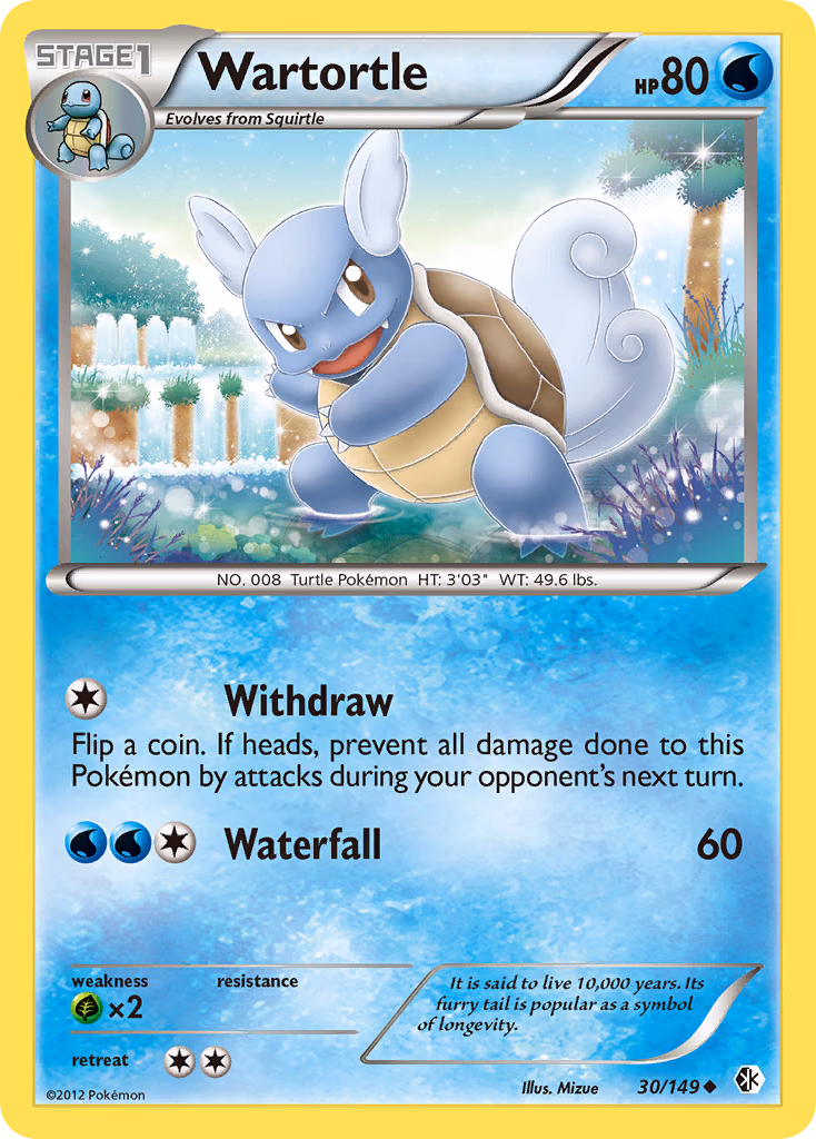 Wartortle Pokemon card (30/149, Boundaries Crossed)