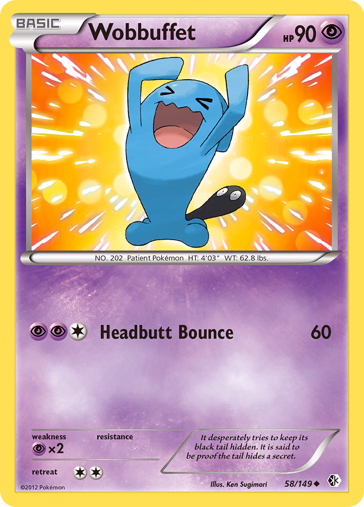 Wobbuffet Pokemon card (58/149, Boundaries Crossed)