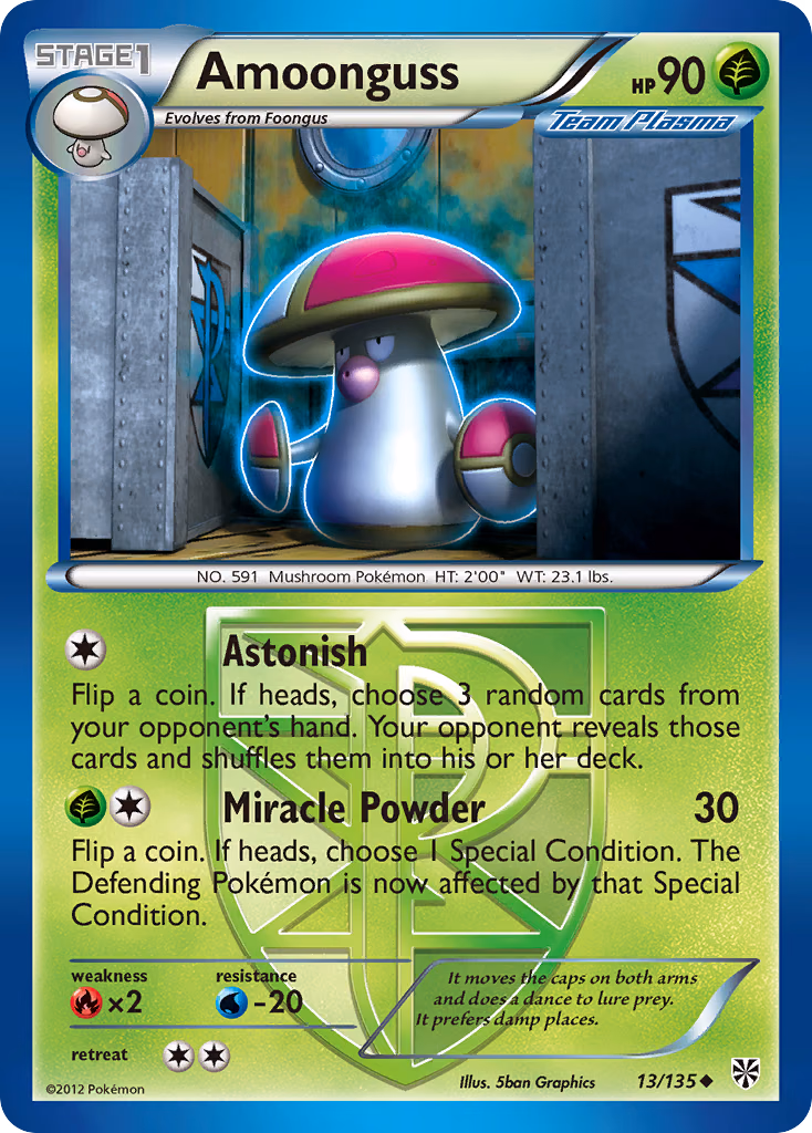 Amoonguss Pokemon card (13/135, Plasma Storm)