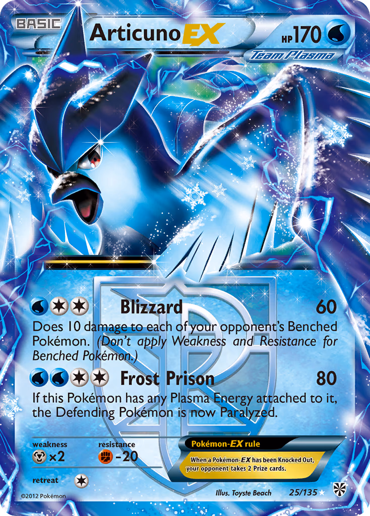 Articuno-EX Pokemon card (25/135, Plasma Storm)
