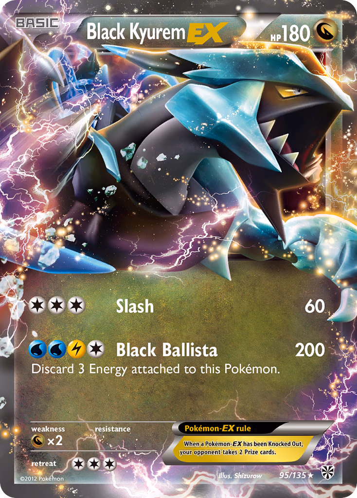 Black Kyurem-EX Pokemon card (95/135, Plasma Storm)