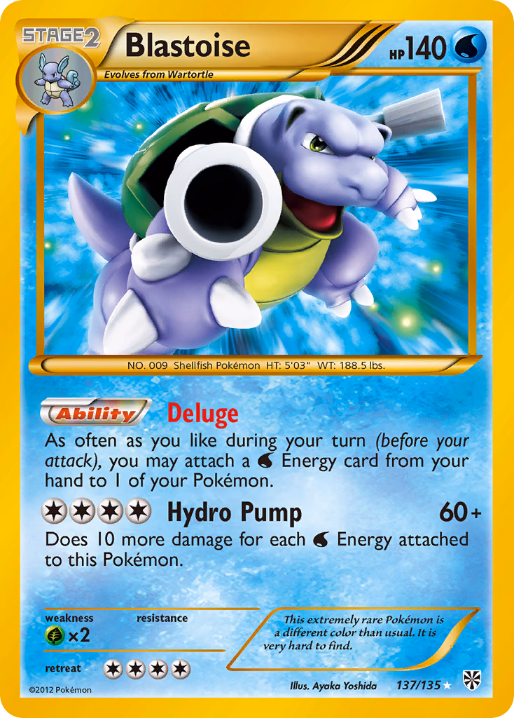 Blastoise Pokemon card (137/135, Plasma Storm)