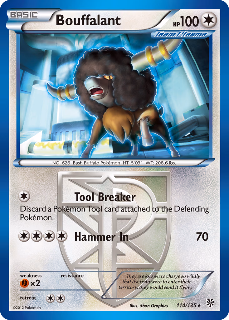Bouffalant Pokemon card (114/135, Plasma Storm)