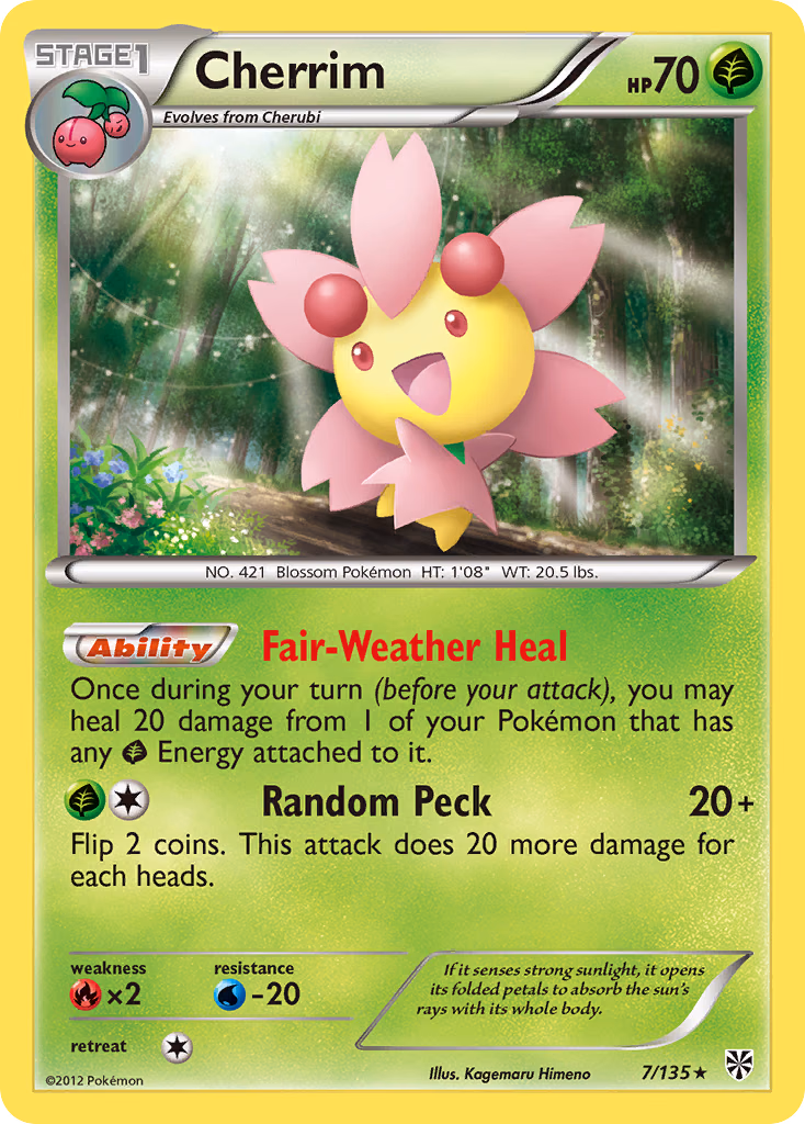 Cherrim Pokemon card (7/135, Plasma Storm)