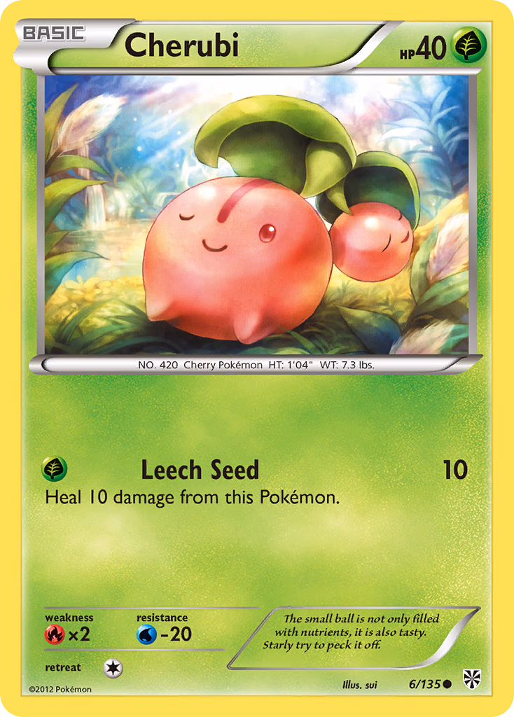 Cherubi Pokemon card (6/135, Plasma Storm)