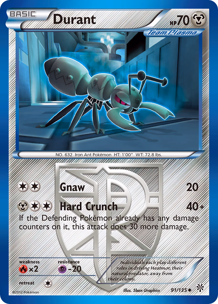 Durant Pokemon card (91/135, Plasma Storm)