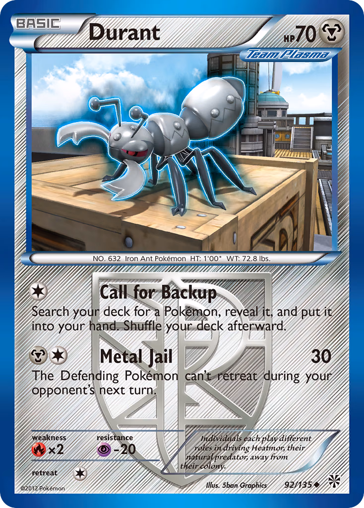 Durant Pokemon card (92/135, Plasma Storm)