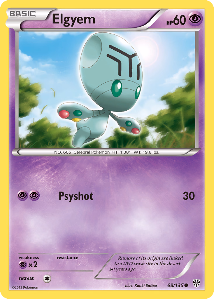 Elgyem Pokemon card (68/135, Plasma Storm)