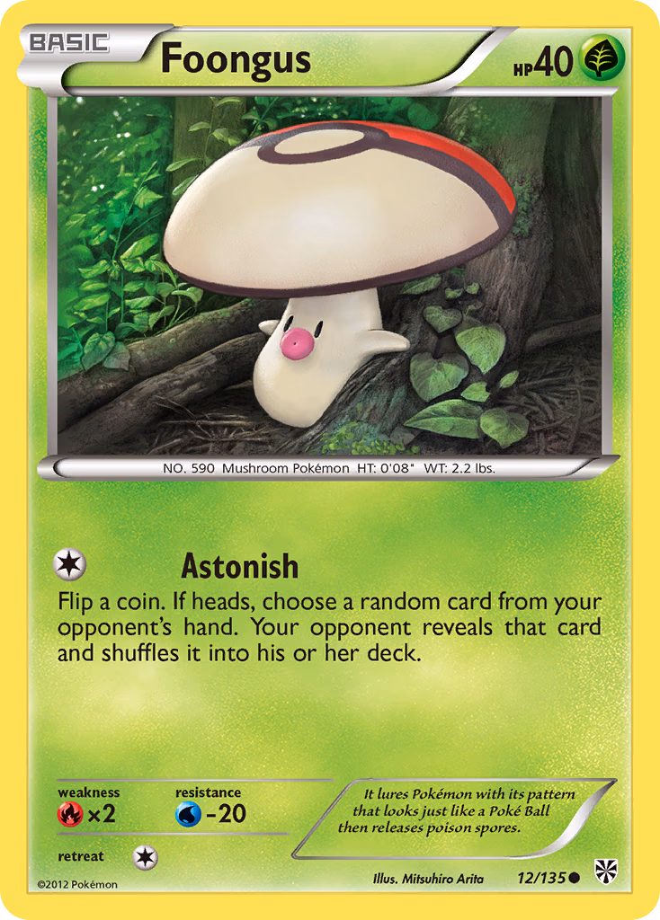 Foongus Pokemon card (12/135, Plasma Storm)