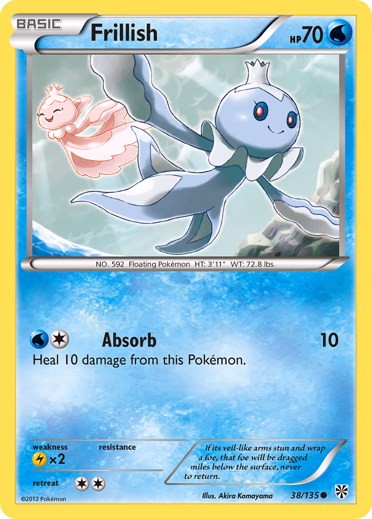 Frillish Pokemon card (38/135, Plasma Storm)