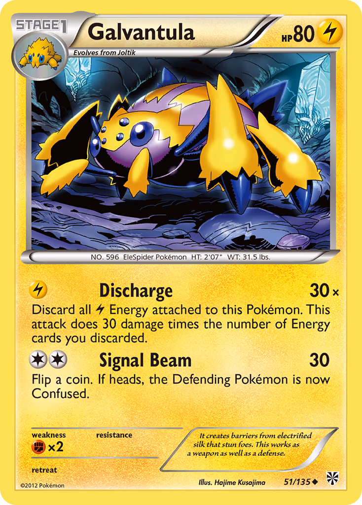 Galvantula Pokemon card (51/135, Plasma Storm)