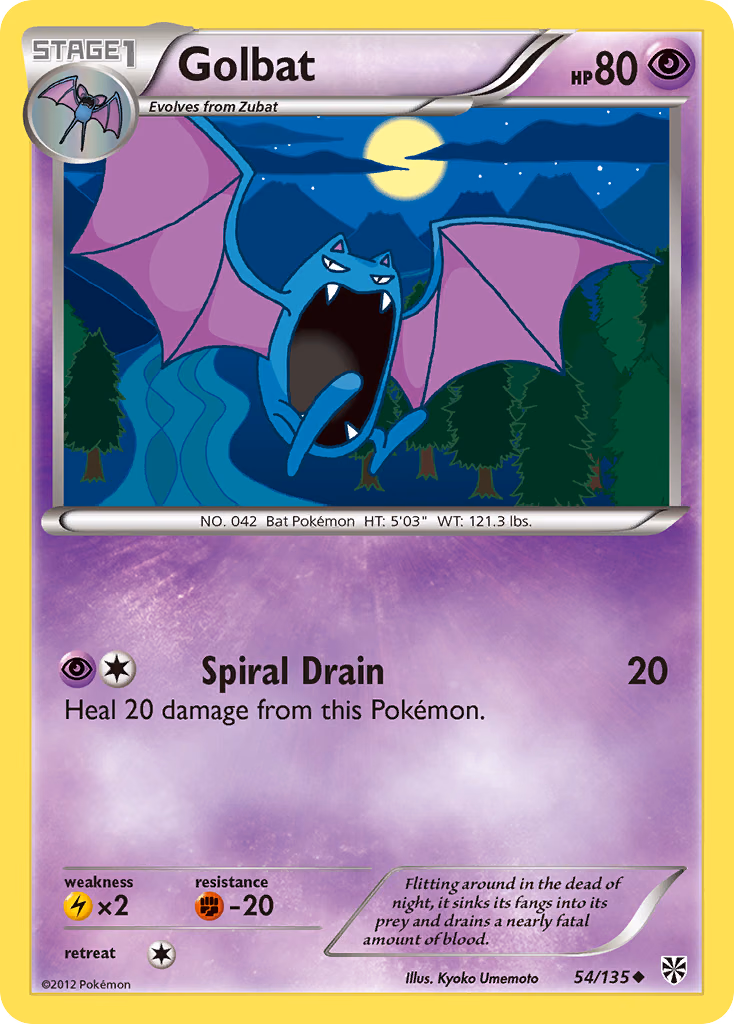 Golbat Pokemon card (54/135, Plasma Storm)