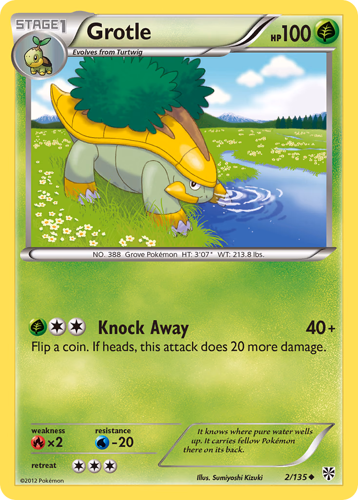 Grotle Pokemon card (2/135, Plasma Storm)