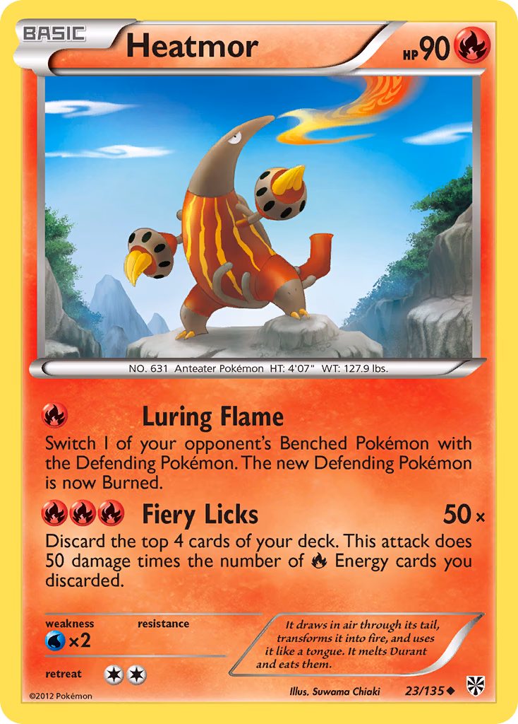 Heatmor Pokemon card (23/135, Plasma Storm)