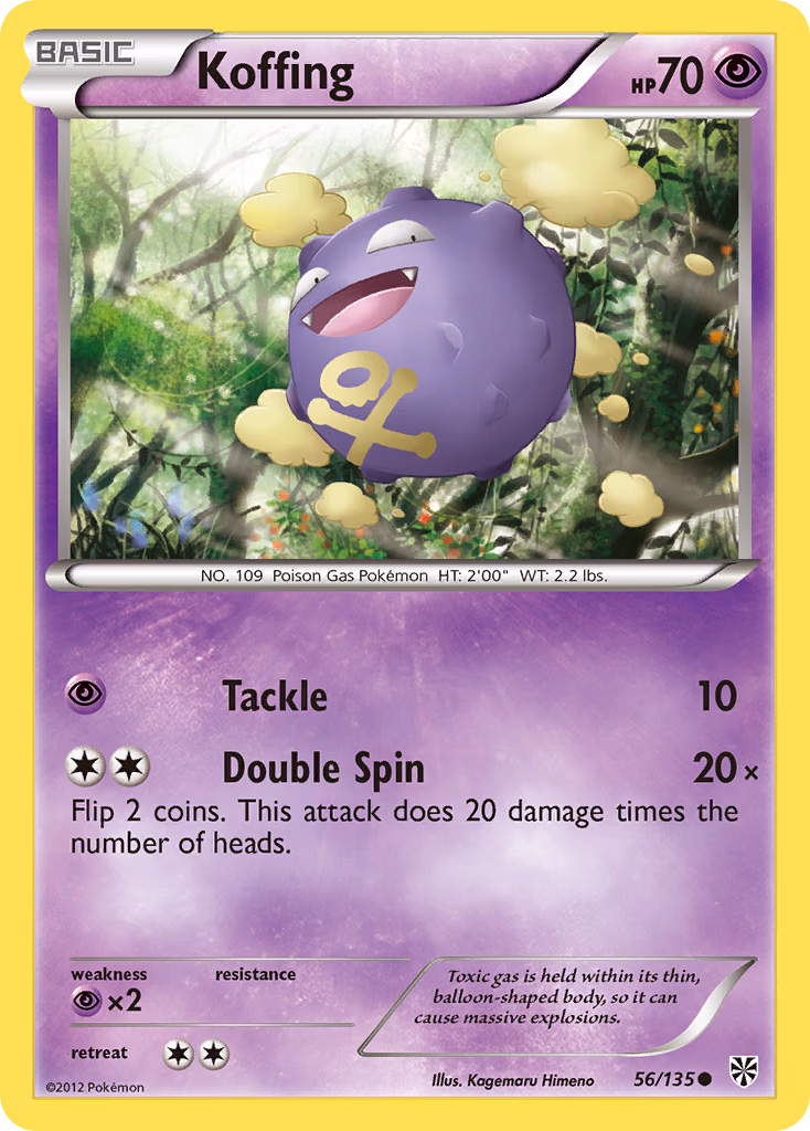 Koffing Pokemon card (56/135, Plasma Storm)