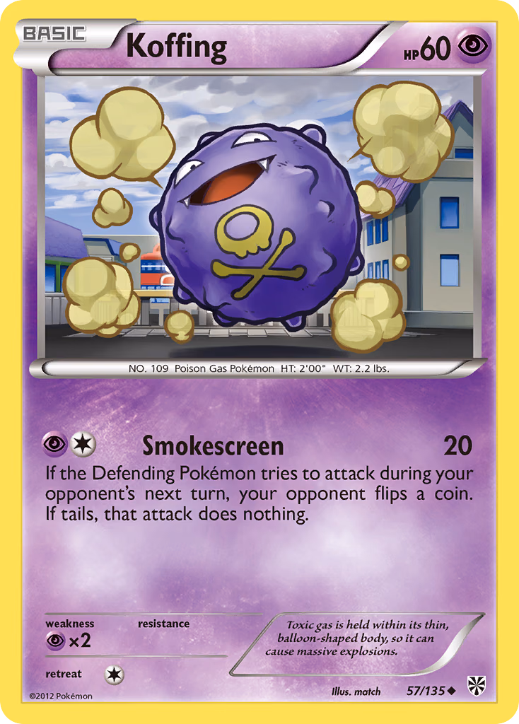 Koffing Pokemon card (57/135, Plasma Storm)