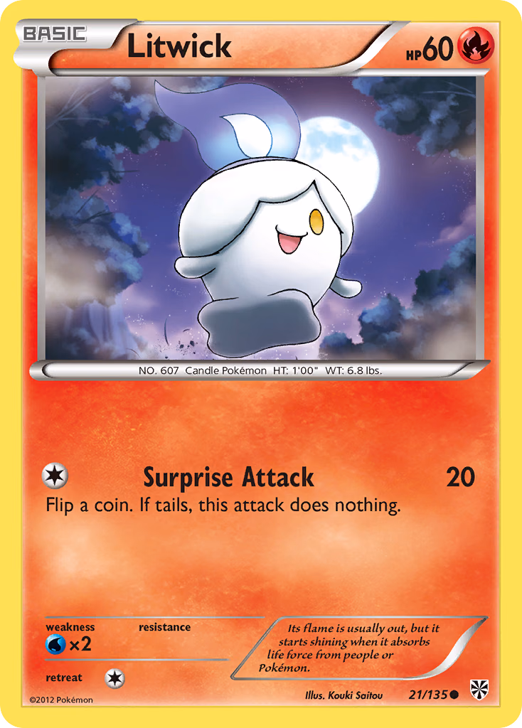 Litwick Pokemon card (21/135, Plasma Storm)