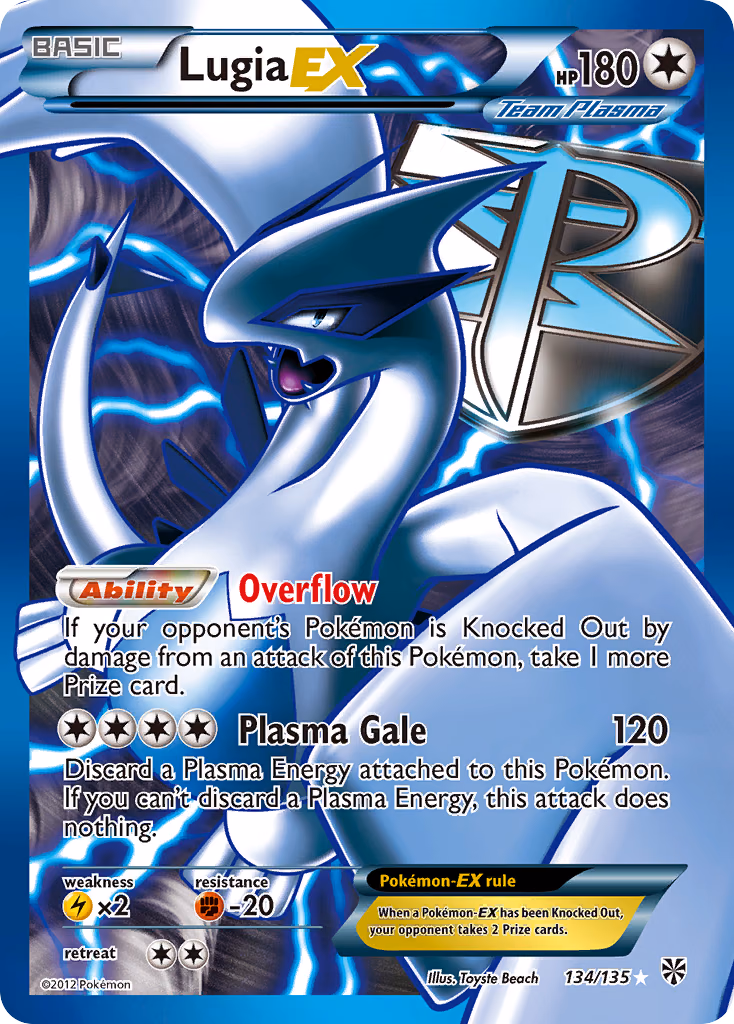 Lugia-EX Pokemon card (134/135, Plasma Storm)