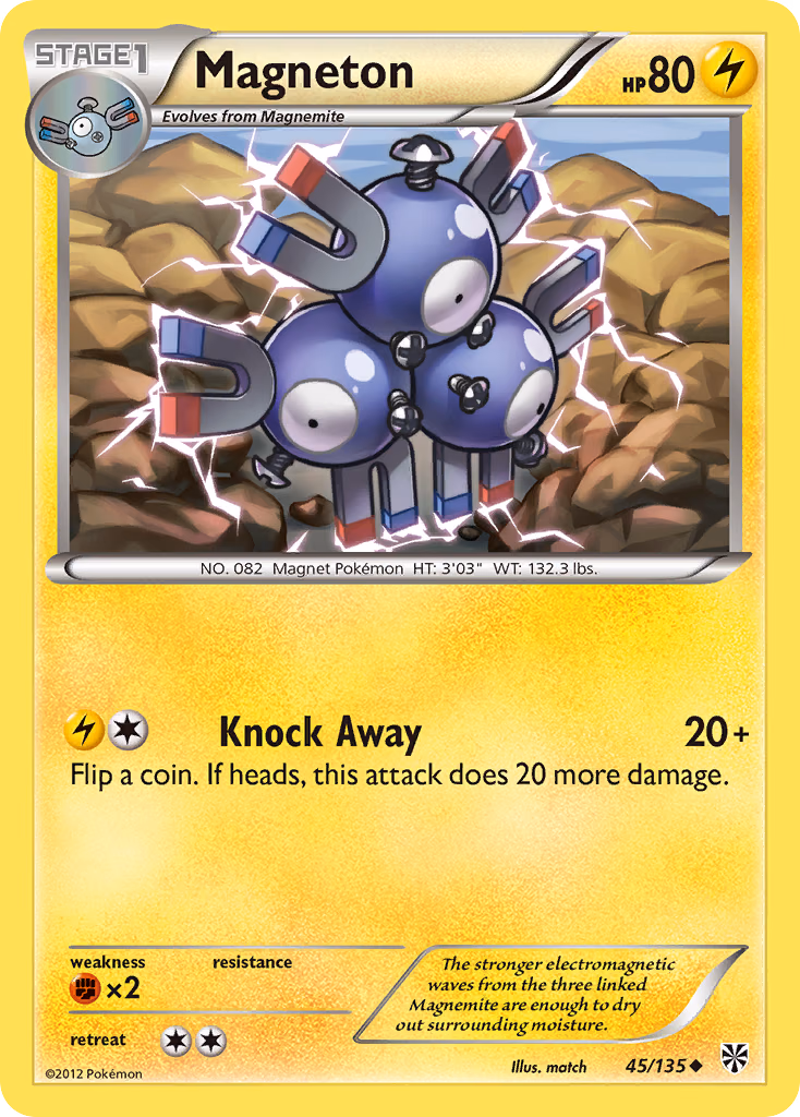 Magneton Pokemon card (45/135, Plasma Storm)