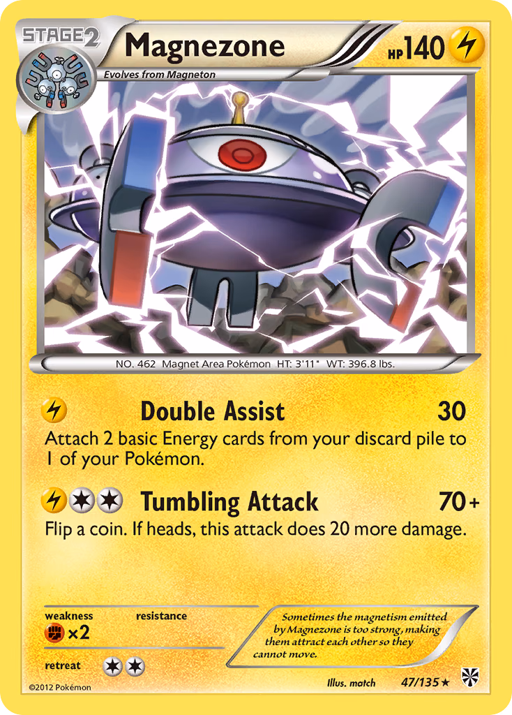 Magnezone Pokemon card (47/135, Plasma Storm)
