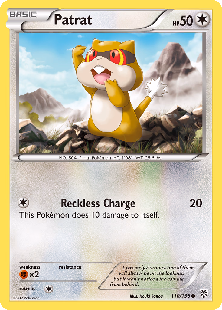 Patrat Pokemon card (110/135, Plasma Storm)