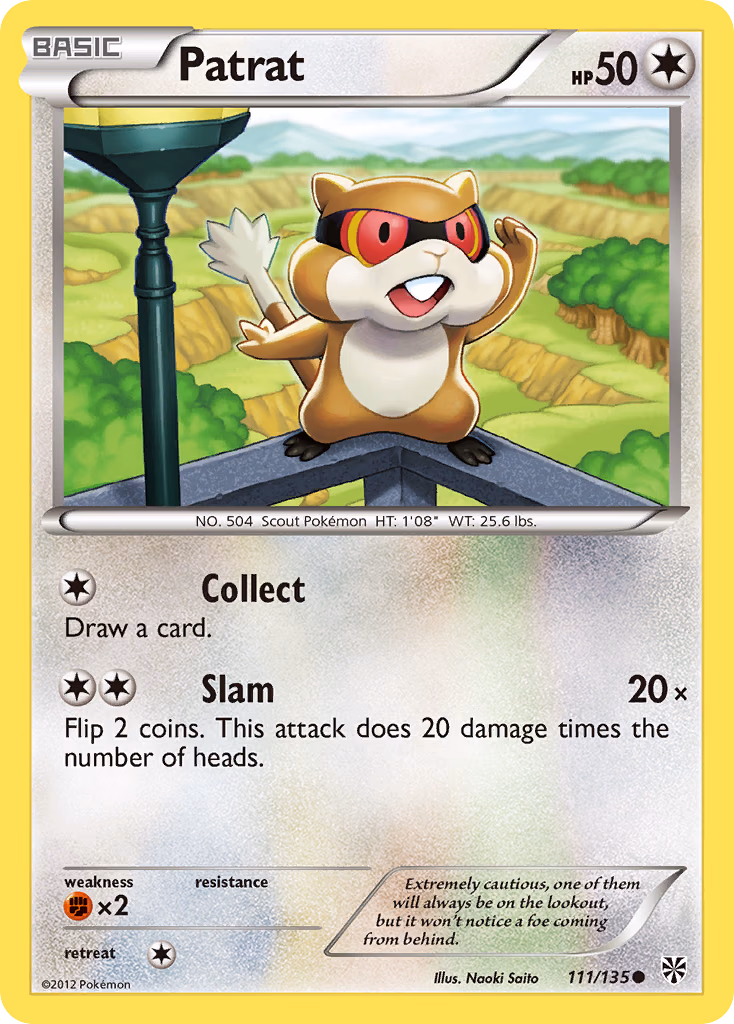 Patrat Pokemon card (111/135, Plasma Storm)