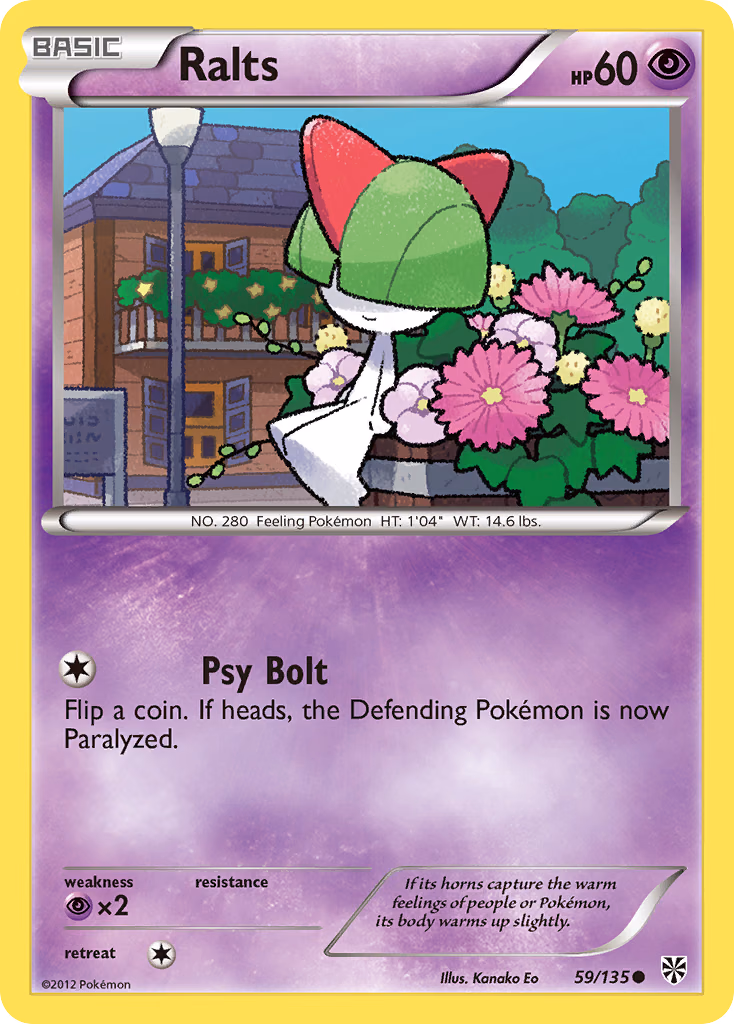 Ralts Pokemon card (59/135, Plasma Storm)