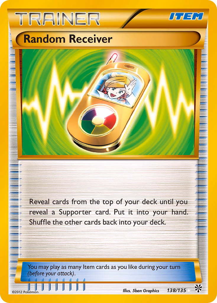 Random Receiver Pokemon card (138/135, Plasma Storm)