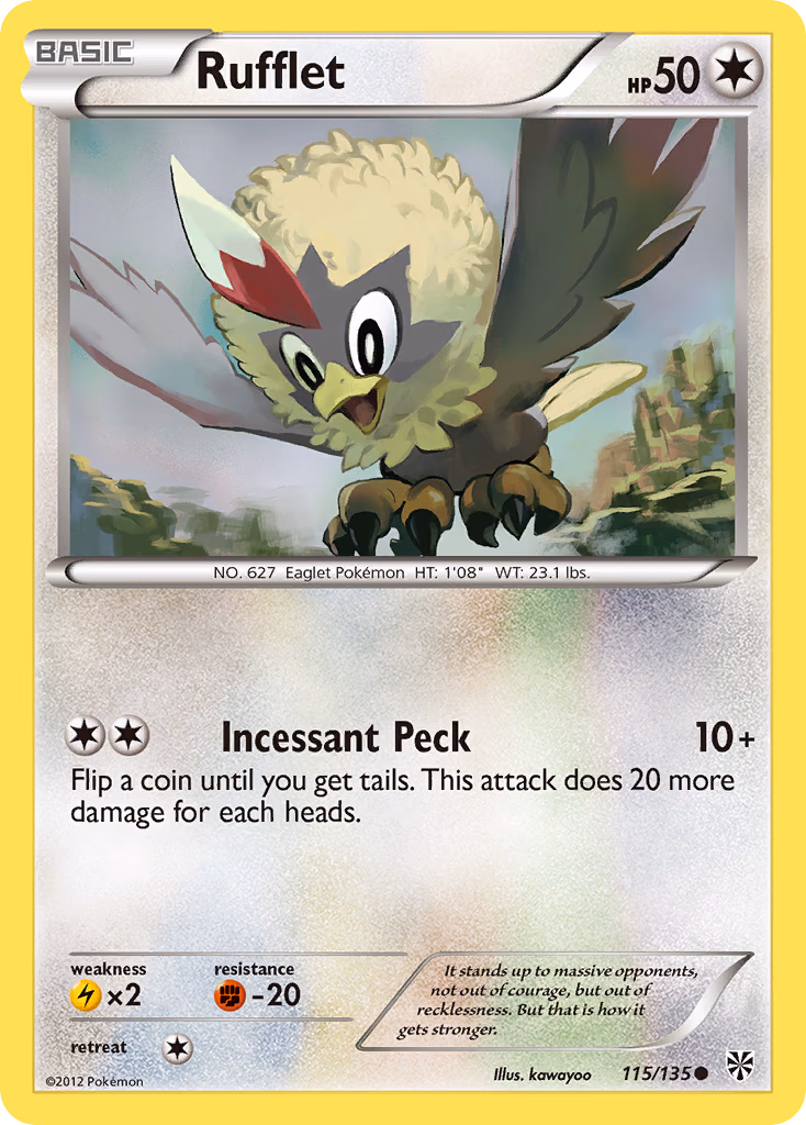 Rufflet Pokemon card (115/135, Plasma Storm)