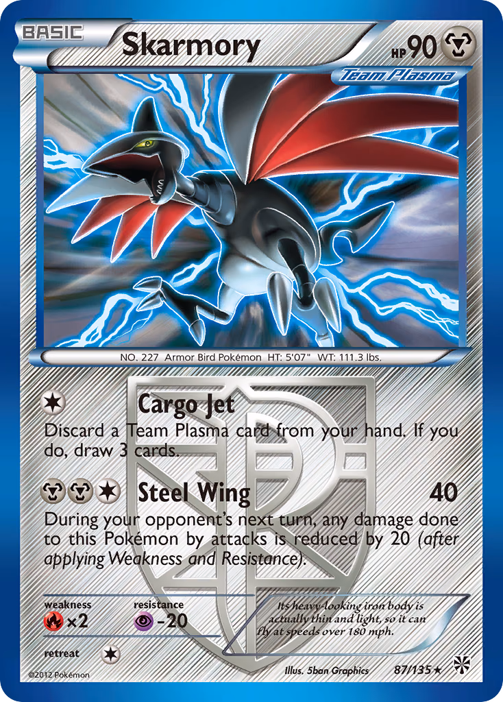 Skarmory Pokemon card (87/135, Plasma Storm)