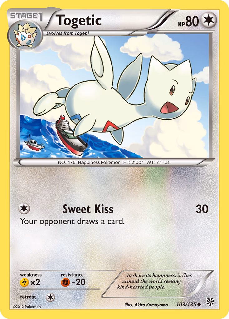 Togetic Pokemon card (103/135, Plasma Storm)