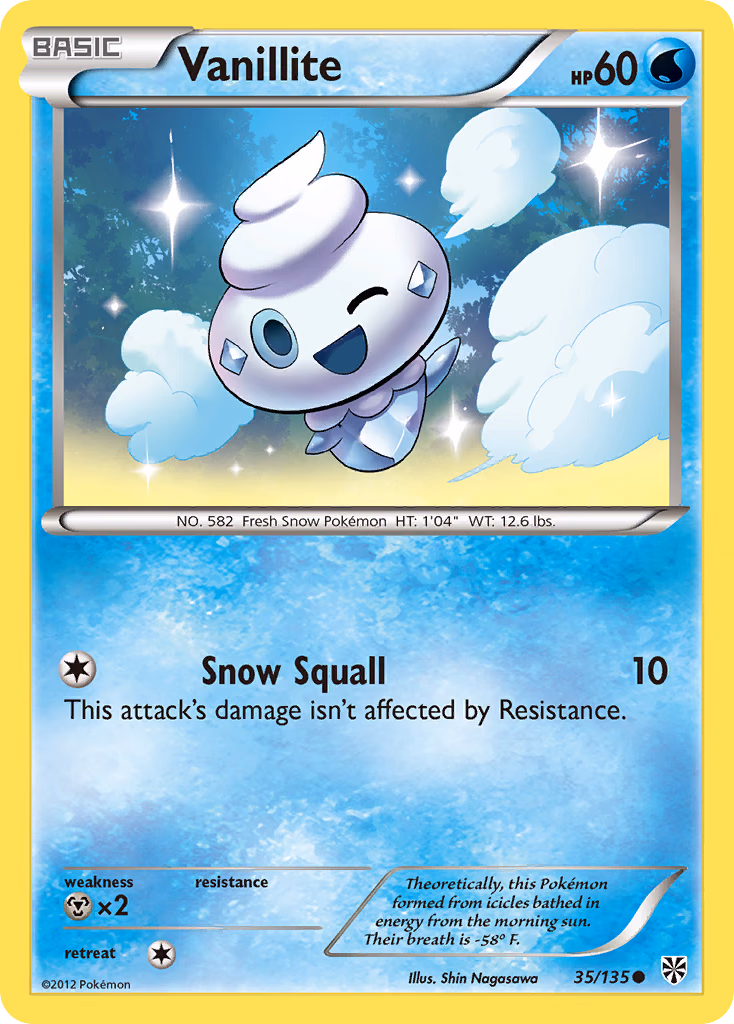 Vanillite Pokemon card (35/135, Plasma Storm)
