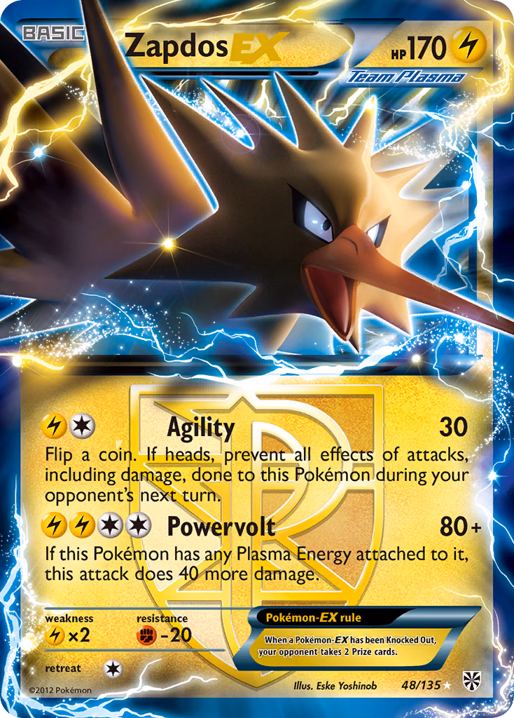 Zapdos-EX Pokemon card (48/135, Plasma Storm)