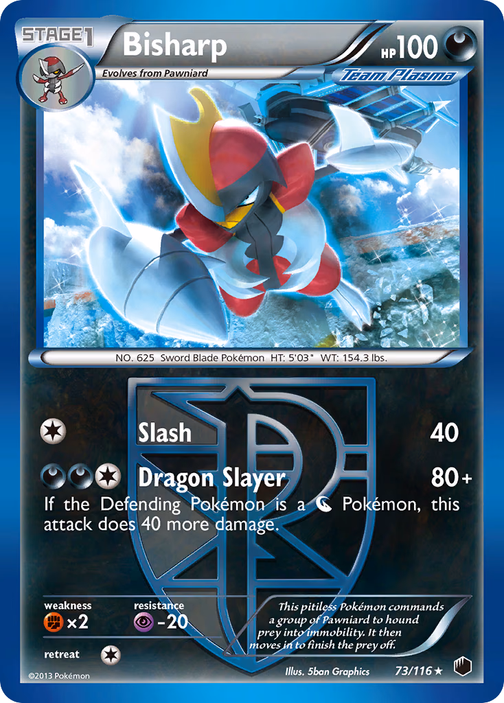 Bisharp Pokemon card (73/116, Plasma Freeze)