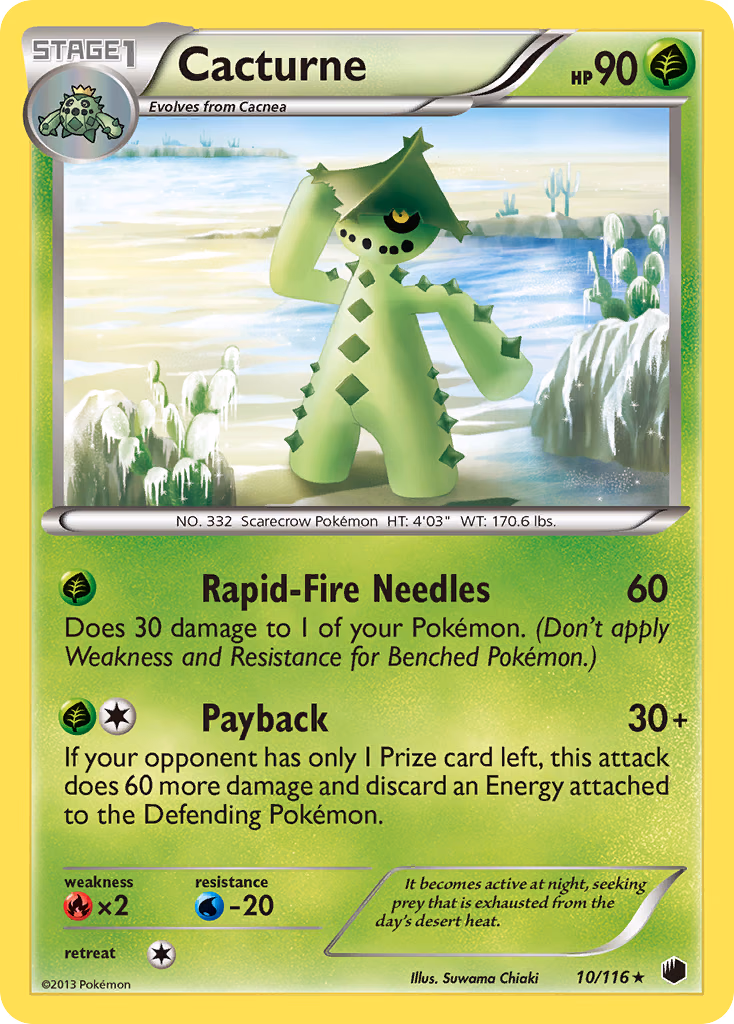 Cacturne Pokemon card (10/116, Plasma Freeze)