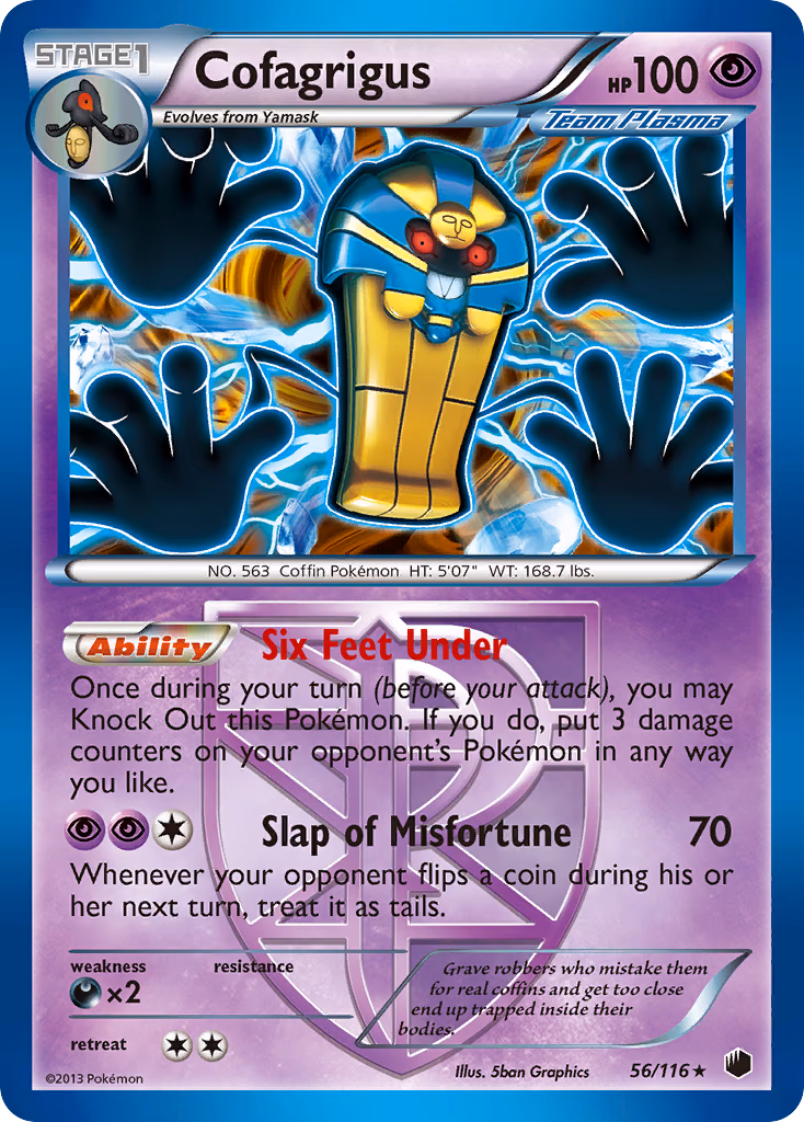 Cofagrigus Pokemon card (56/116, Plasma Freeze)