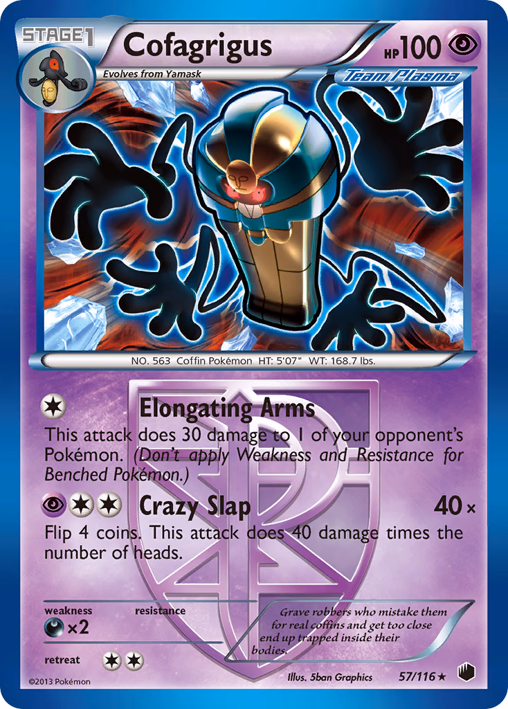 Cofagrigus Pokemon card (57/116, Plasma Freeze)