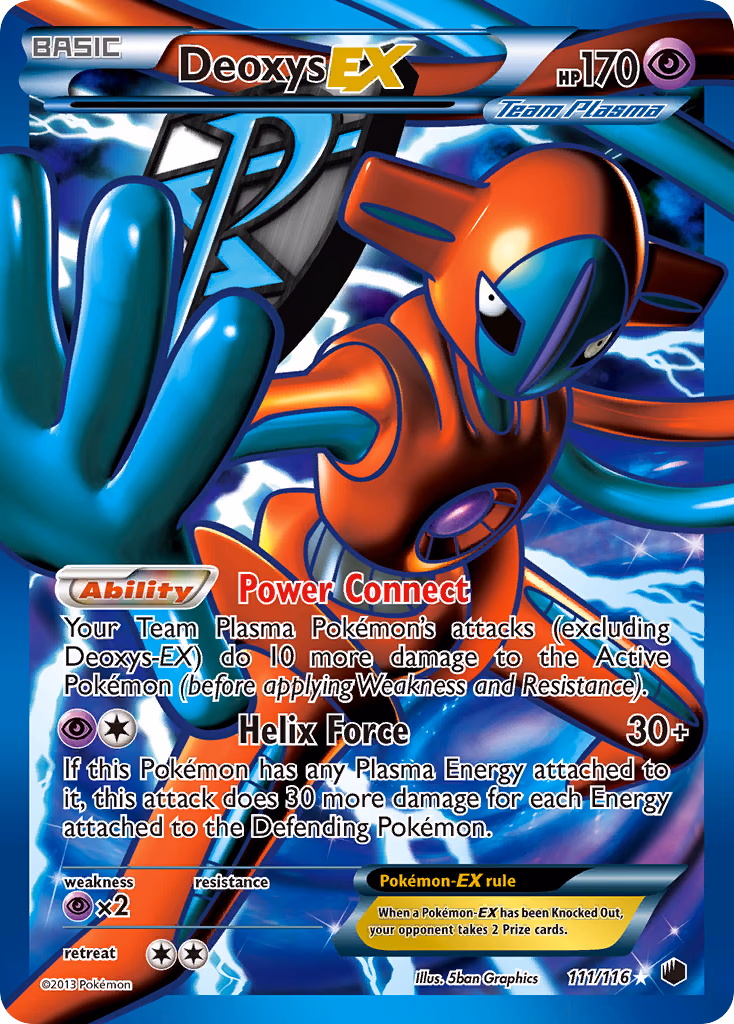 Deoxys-EX Pokemon card (111/116, Plasma Freeze)