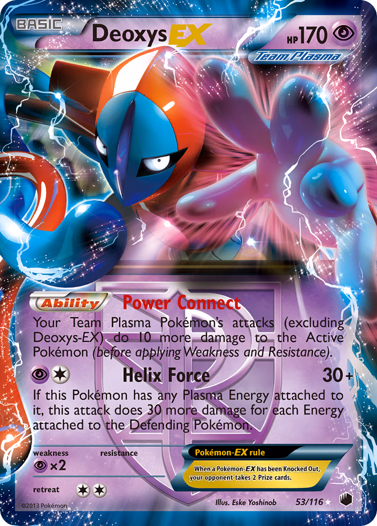 Deoxys-EX Pokemon card (53/116, Plasma Freeze)